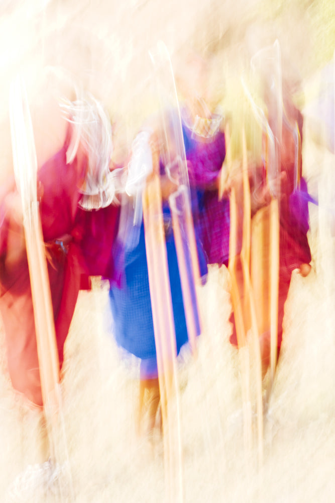 Dance of Maasai portrait – large canvas by Andrew Scriven
