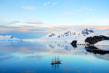 Load image into Gallery viewer, Sunset over a Three Mast Tall Ship in Antarctica
