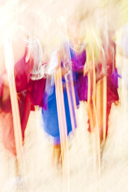 Dance of Maasai portrait – large canvas by Andrew Scriven