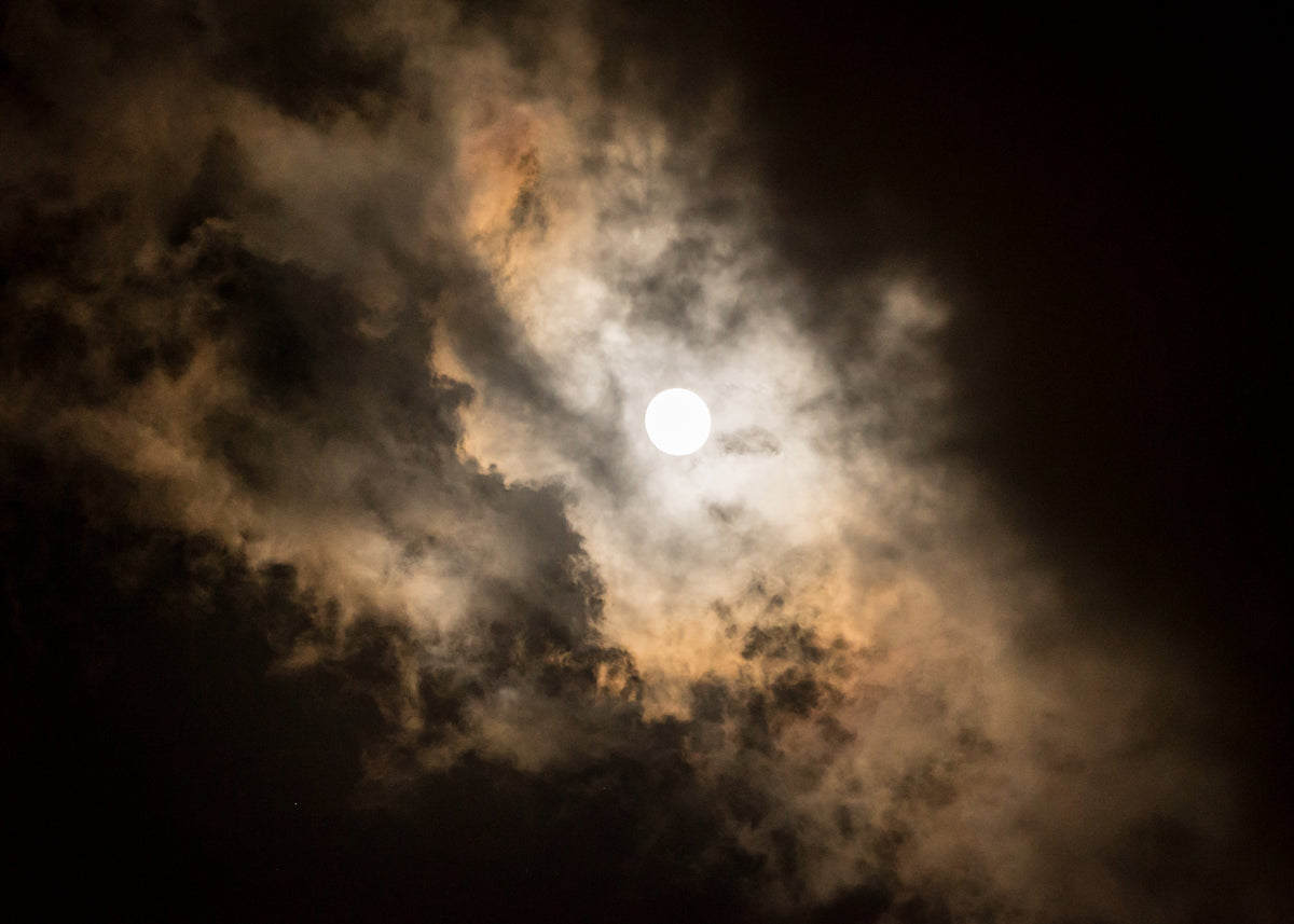 Clouds that veil the midnight moon – large canvas by Andrew Scriven